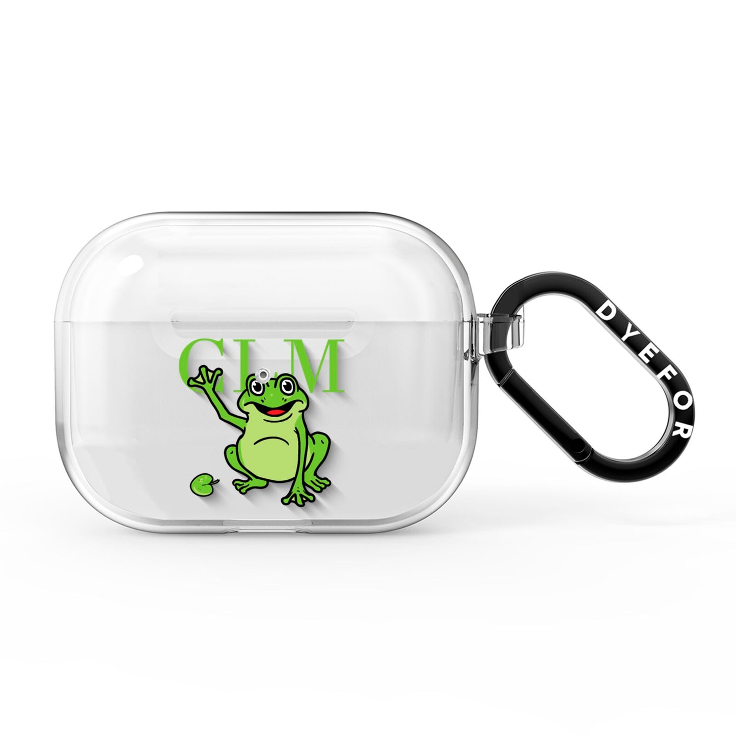 Personalised Frog Initials AirPods Pro Clear Case