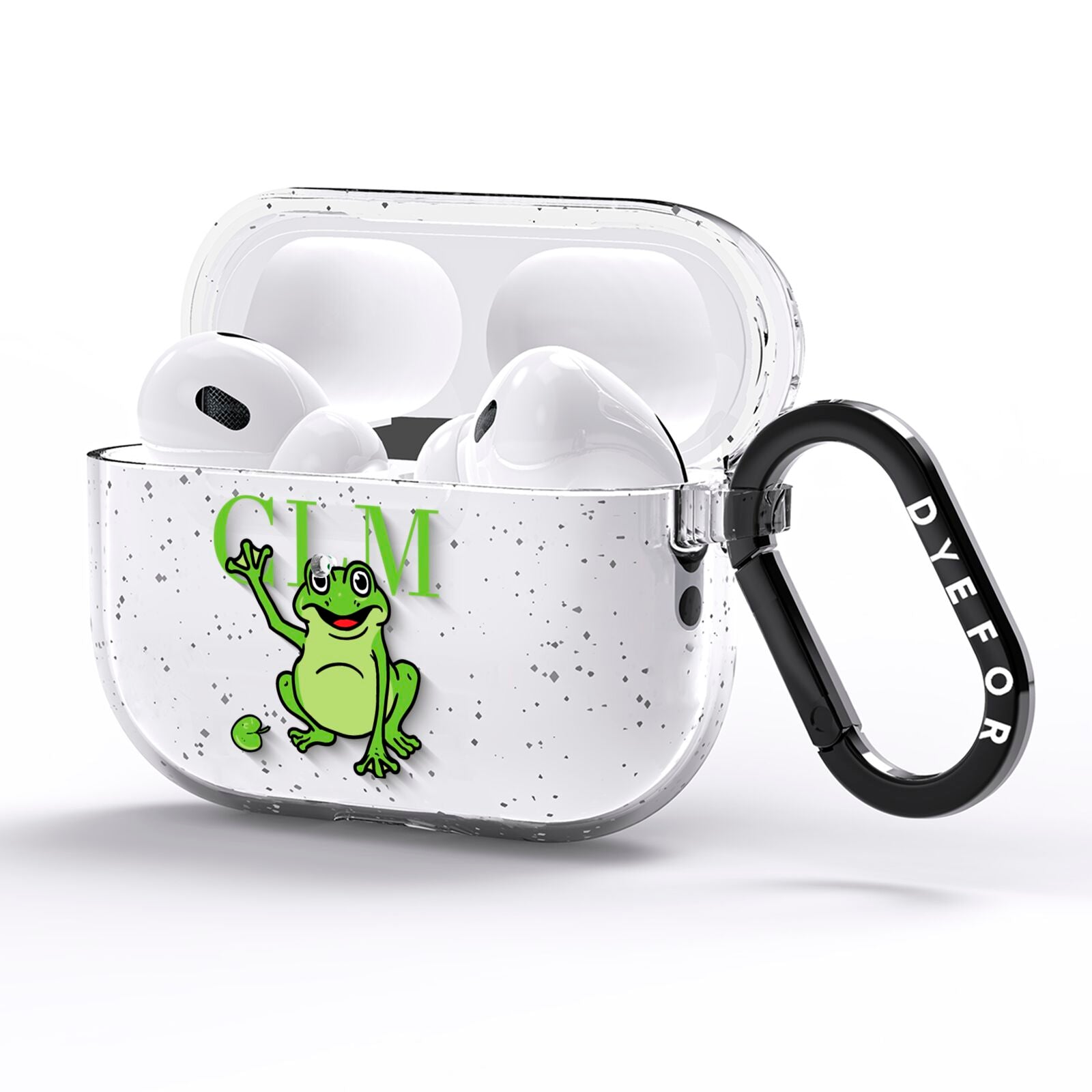 Personalised Frog Initials AirPods Pro Glitter Case Side Image