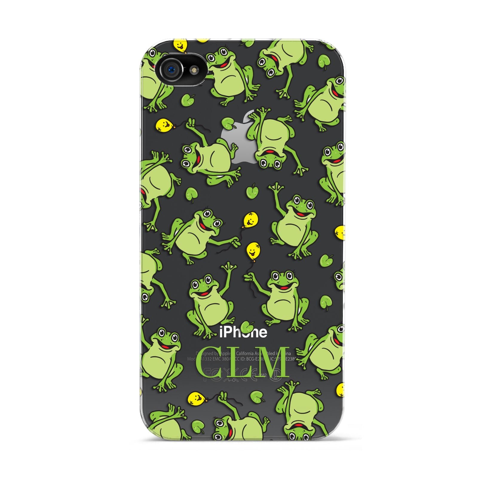 Personalised Frog Initials Apple iPhone 4s Case