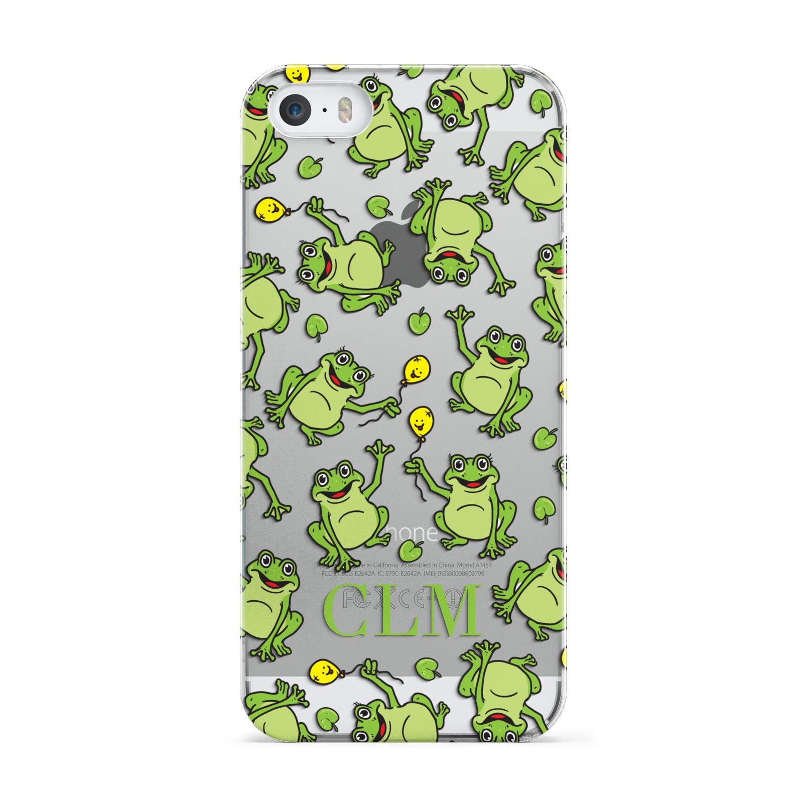 Personalised Frog Initials Apple iPhone 5 Case
