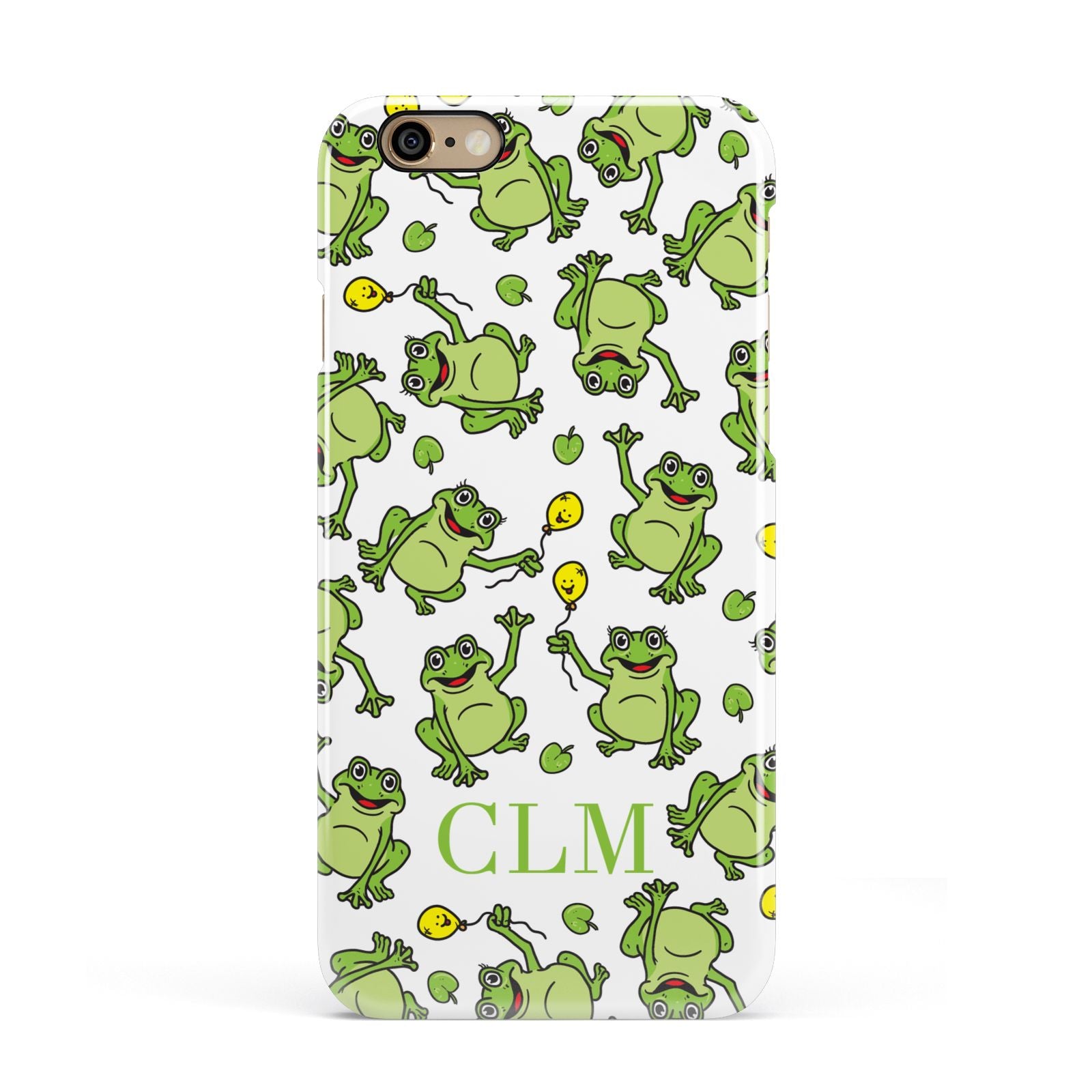 Personalised Frog Initials Apple iPhone 6 3D Snap Case