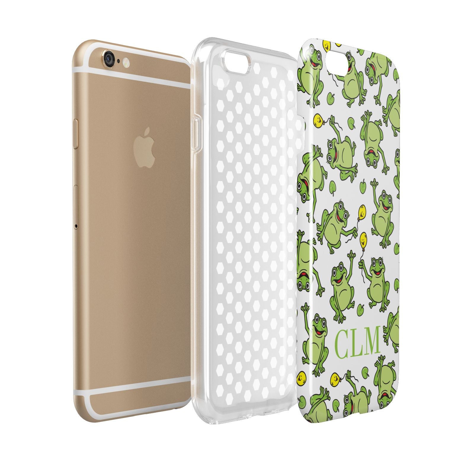 Personalised Frog Initials Apple iPhone 6 3D Tough Case Expanded view