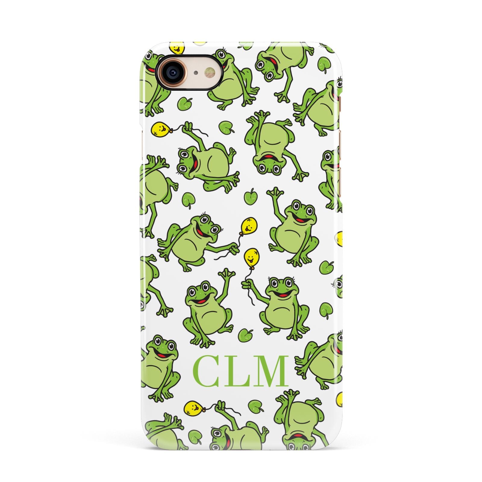 Personalised Frog Initials Apple iPhone 7 8 3D Snap Case