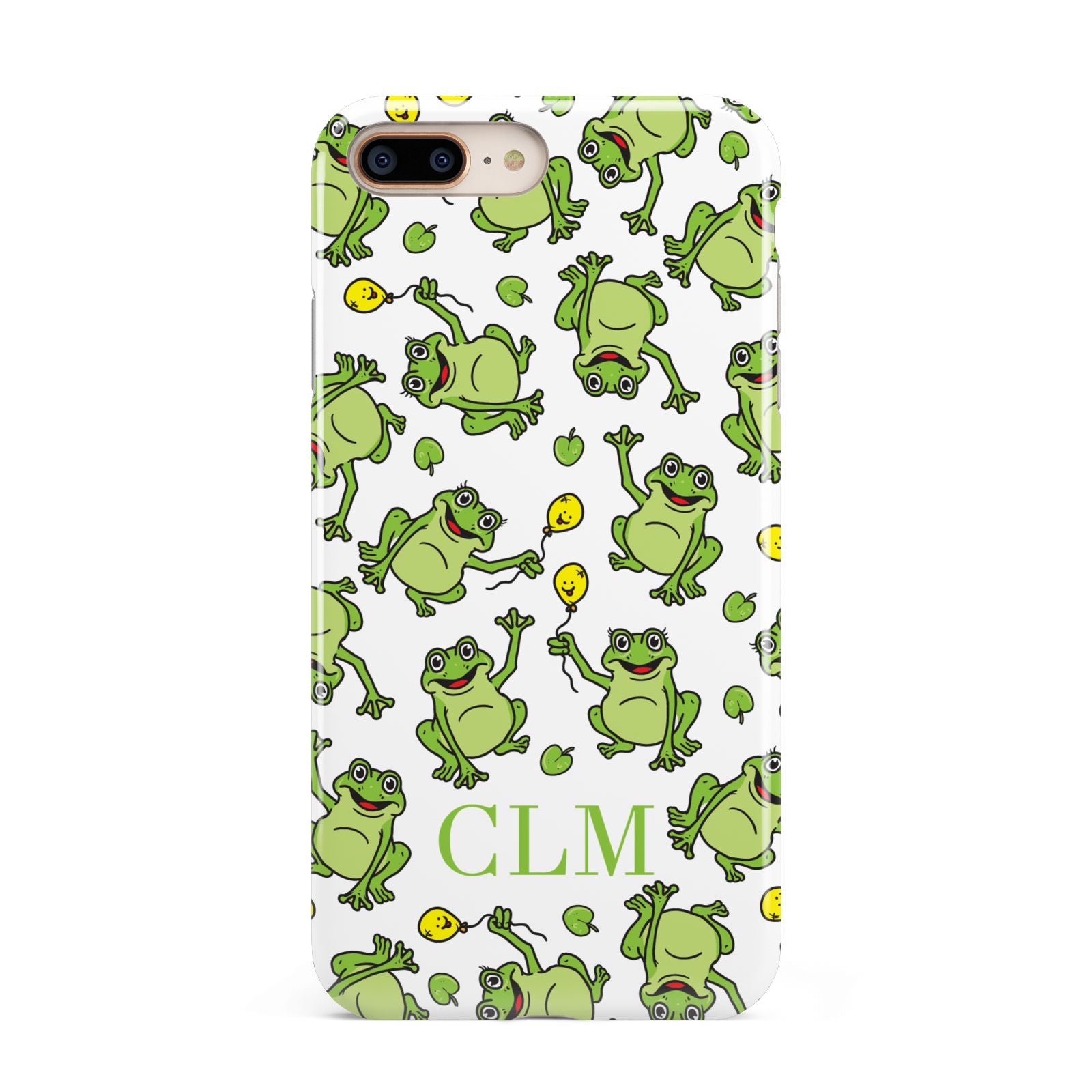 Personalised Frog Initials Apple iPhone 7 8 Plus 3D Tough Case