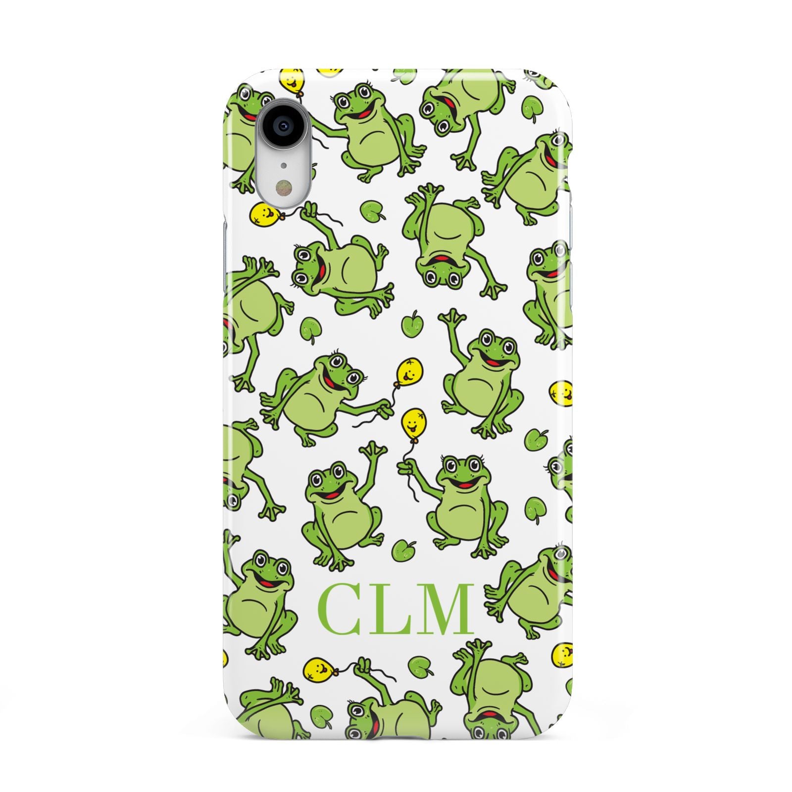 Personalised Frog Initials Apple iPhone XR White 3D Tough Case