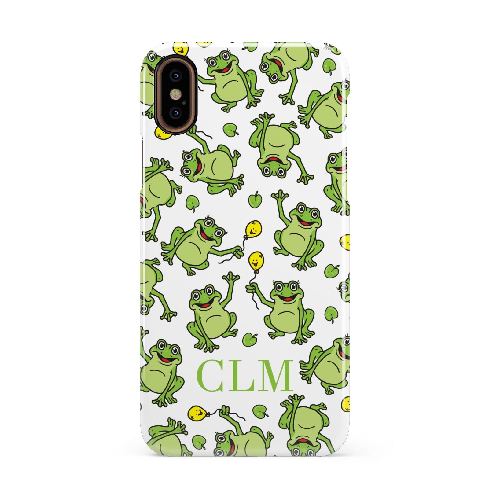 Personalised Frog Initials Apple iPhone XS 3D Snap Case