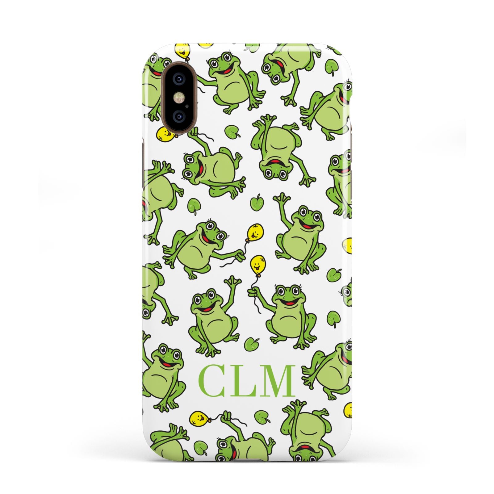 Personalised Frog Initials Apple iPhone XS 3D Tough