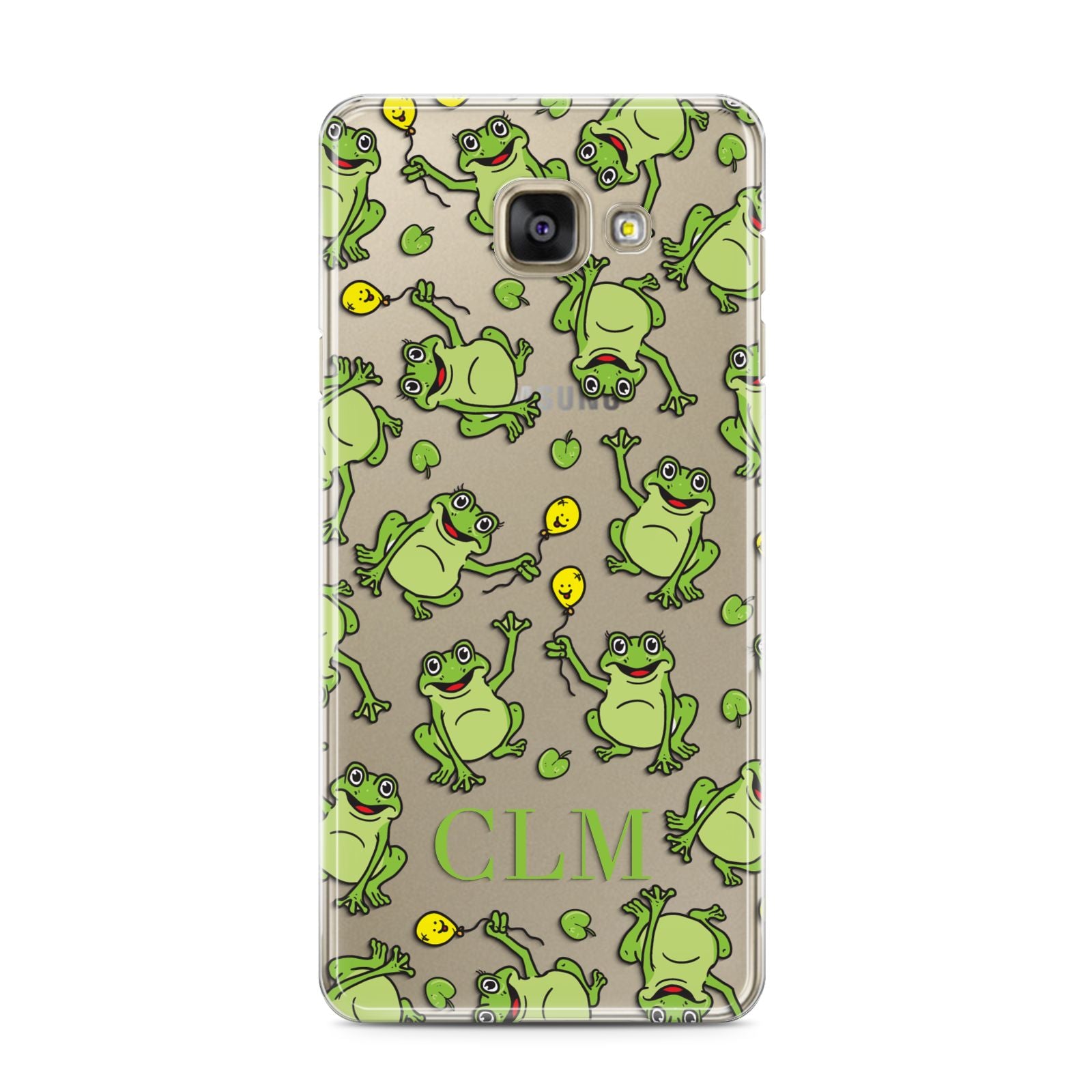 Personalised Frog Initials Samsung Galaxy A3 2016 Case on gold phone