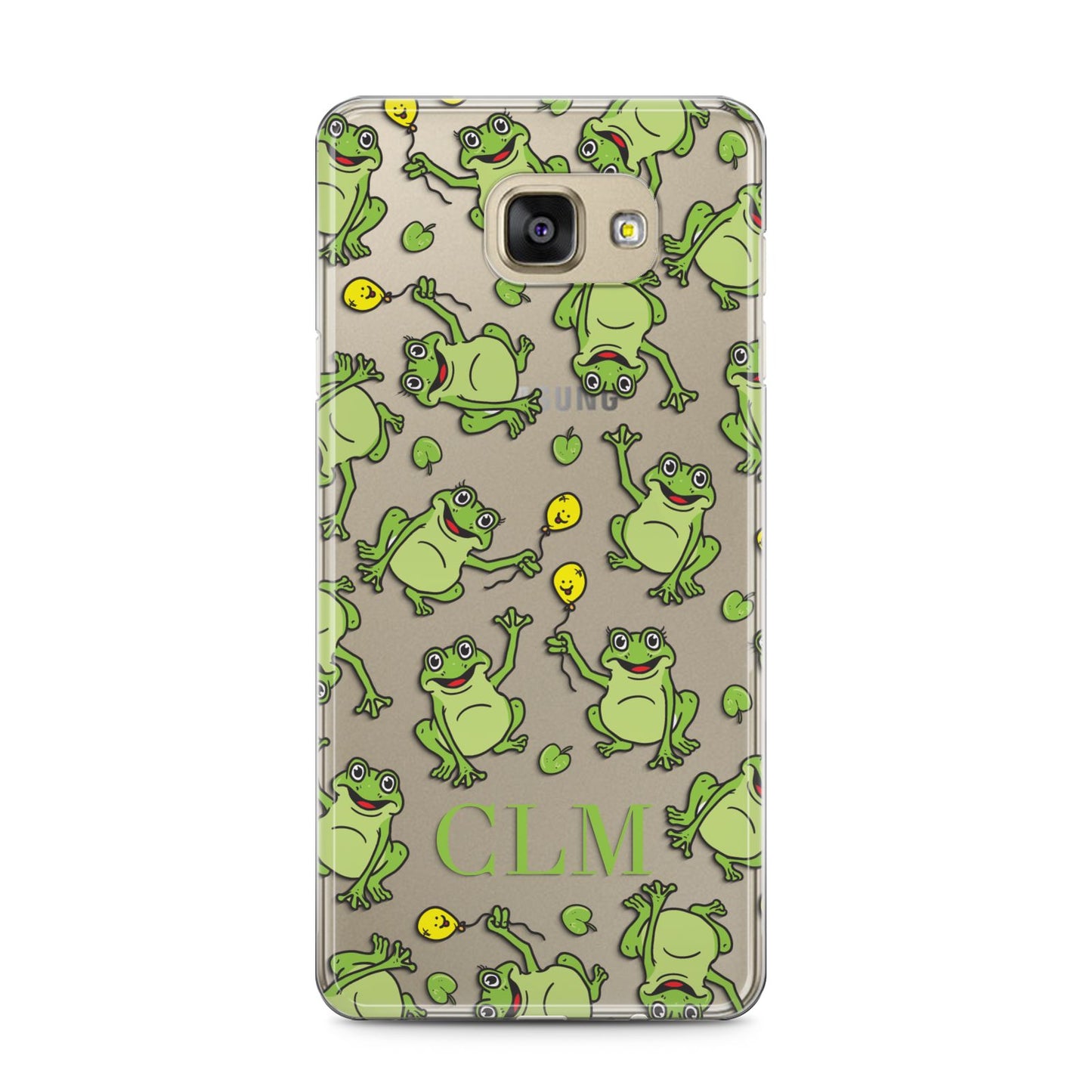 Personalised Frog Initials Samsung Galaxy A5 2016 Case on gold phone