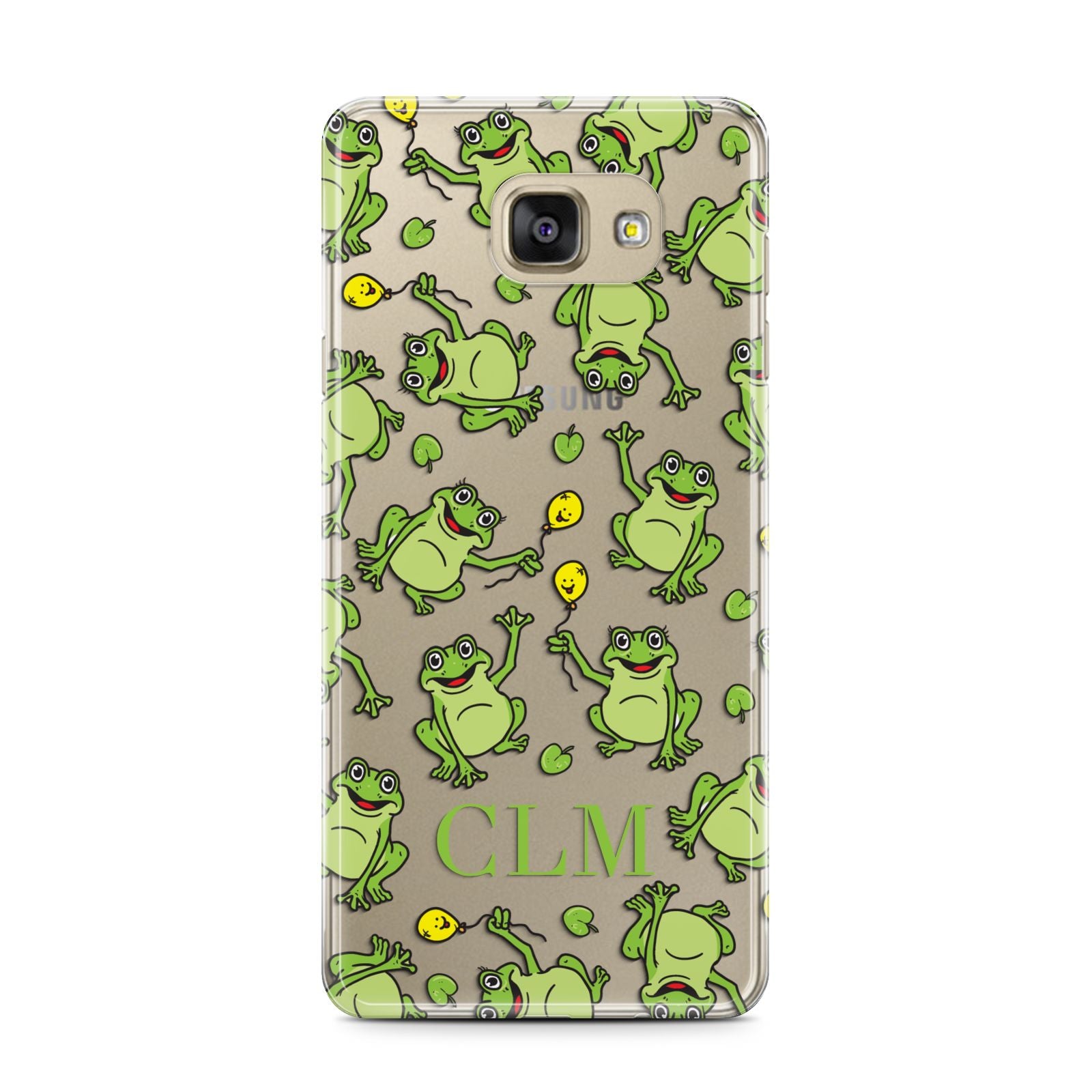 Personalised Frog Initials Samsung Galaxy A7 2016 Case on gold phone