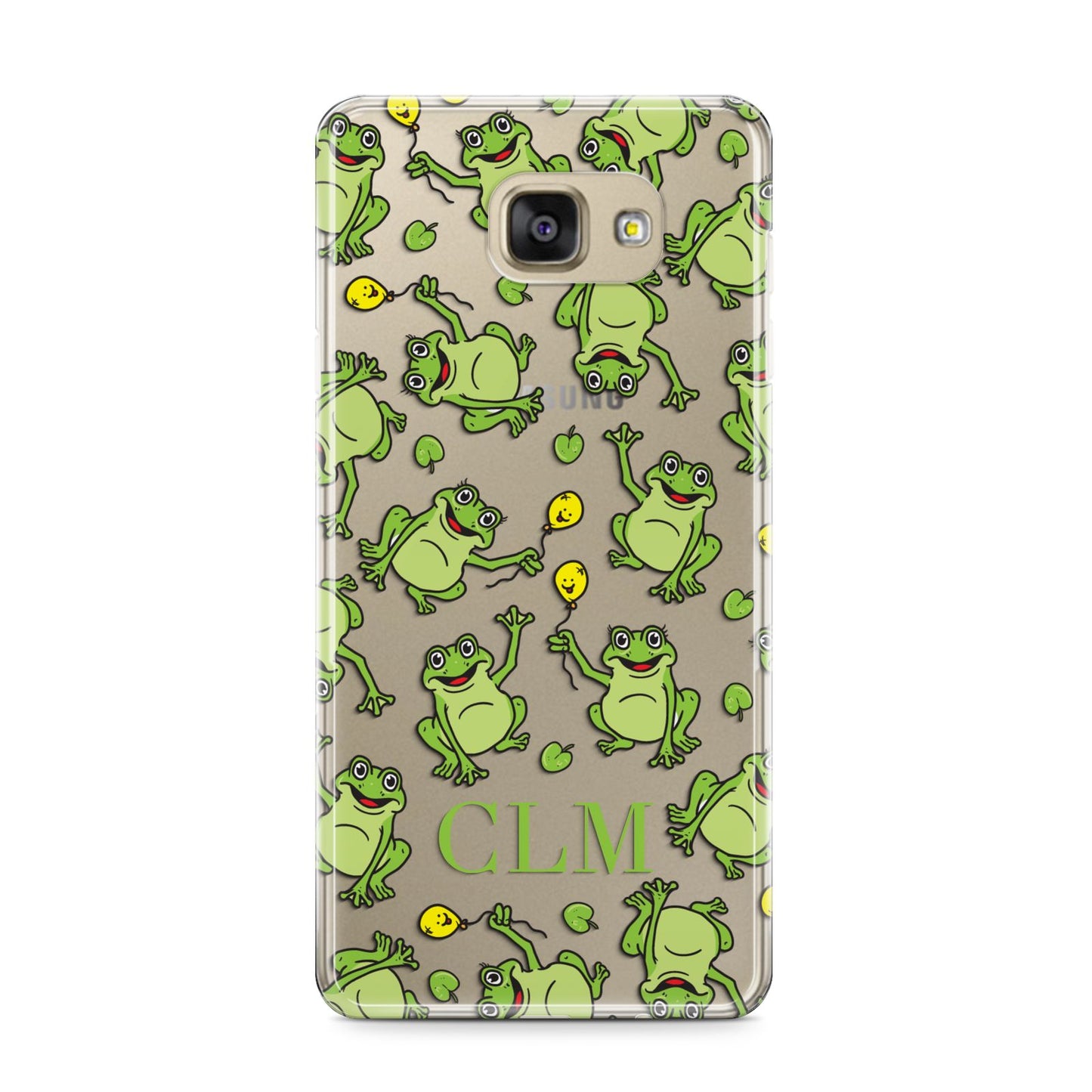 Personalised Frog Initials Samsung Galaxy A9 2016 Case on gold phone
