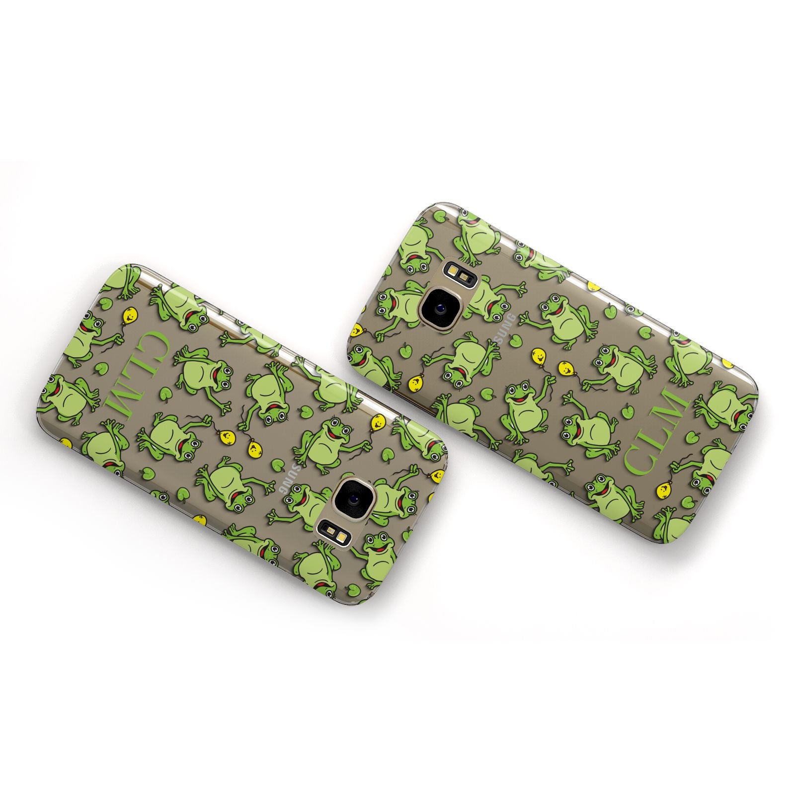Personalised Frog Initials Samsung Galaxy Case Flat Overview