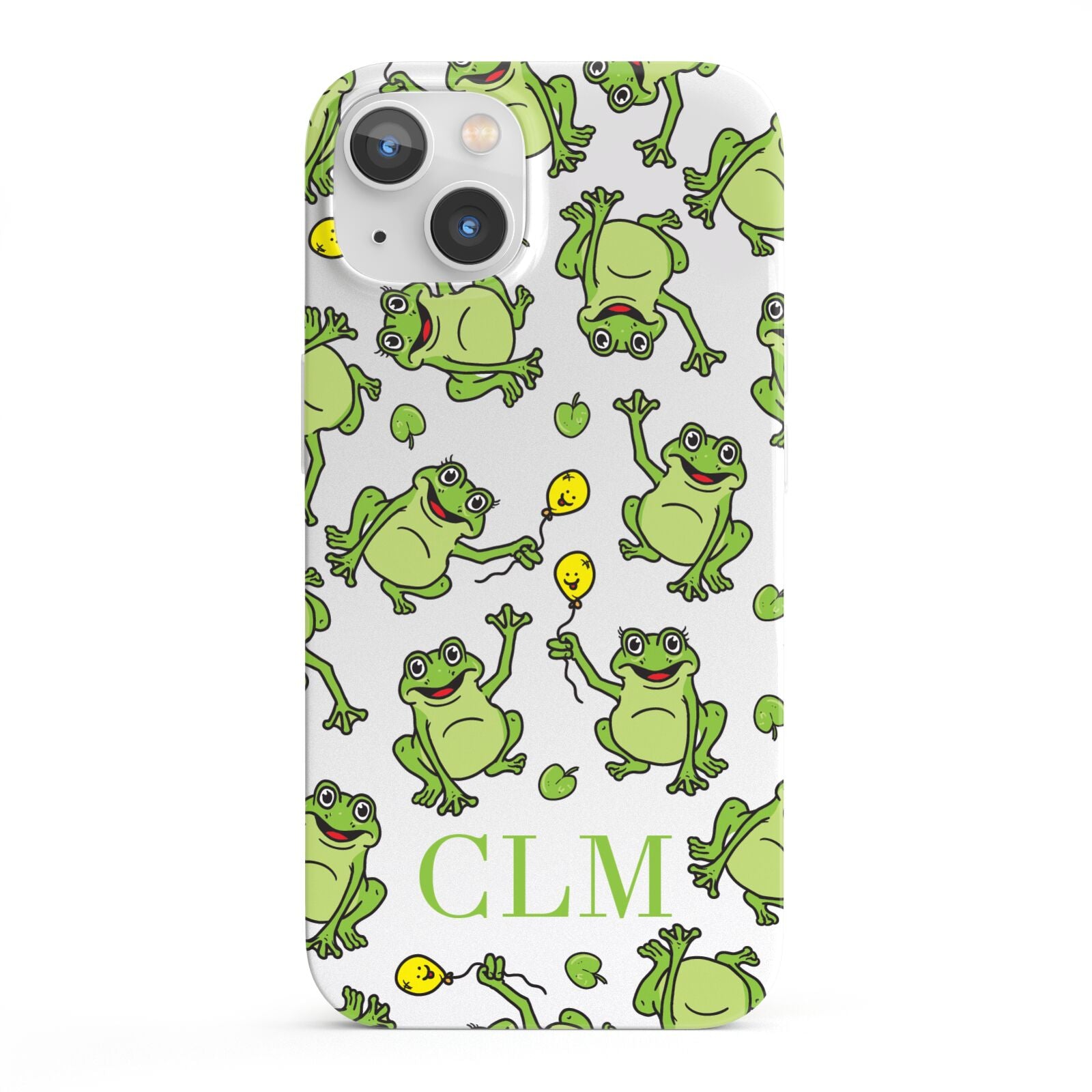 Personalised Frog Initials iPhone 13 Full Wrap 3D Snap Case