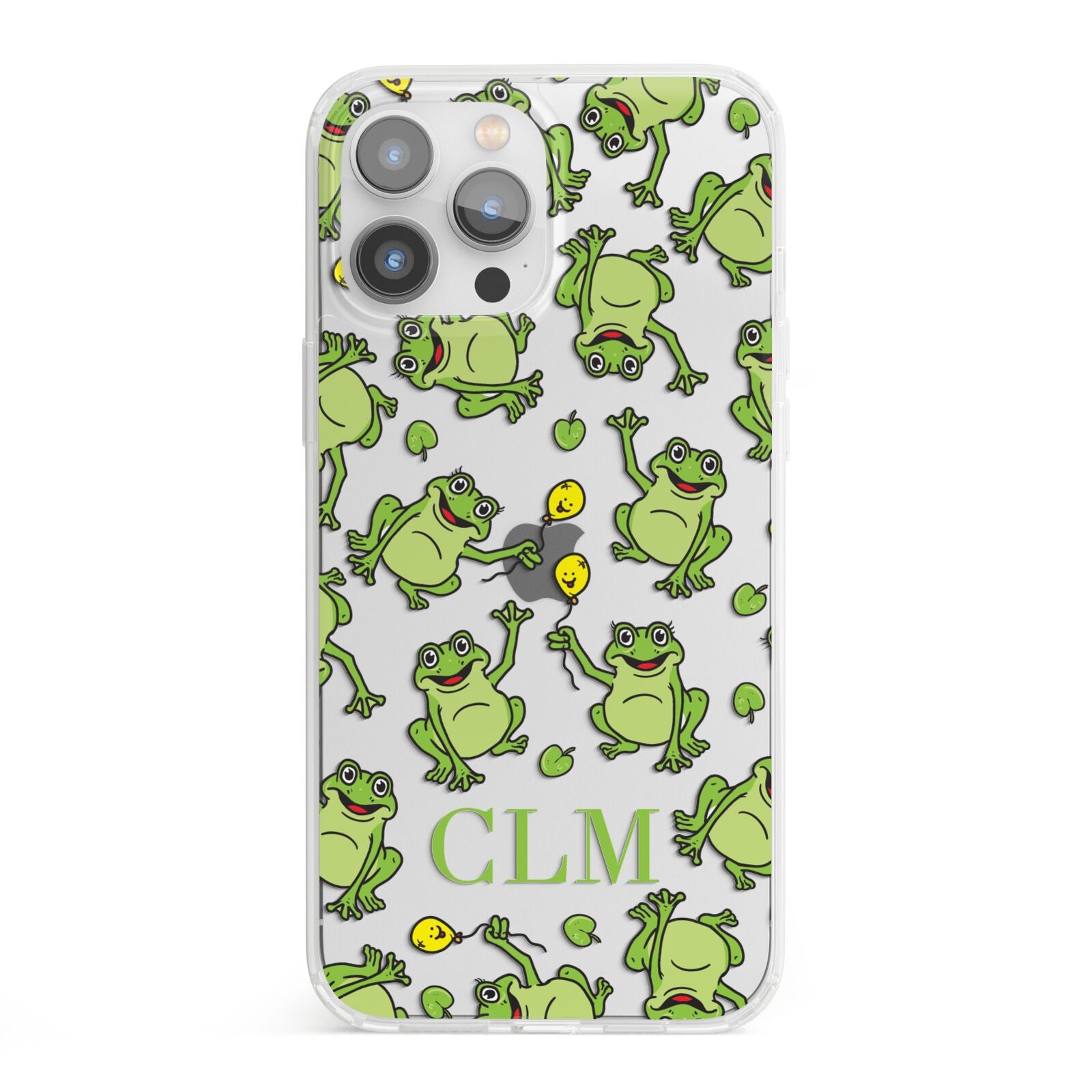 Personalised Frog Initials iPhone 13 Pro Max Clear Bumper Case