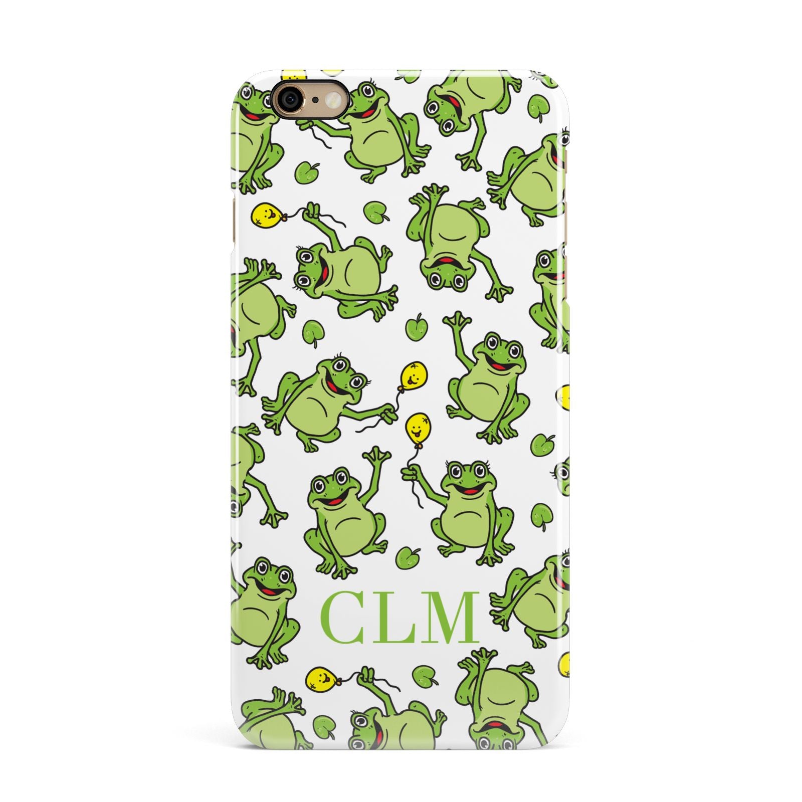 Personalised Frog Initials iPhone 6 Plus 3D Snap Case on Gold Phone