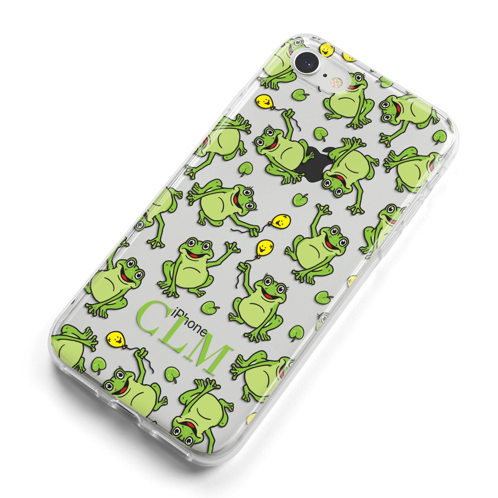 Personalised Frog Initials iPhone 8 Bumper Case on Silver iPhone Alternative Image