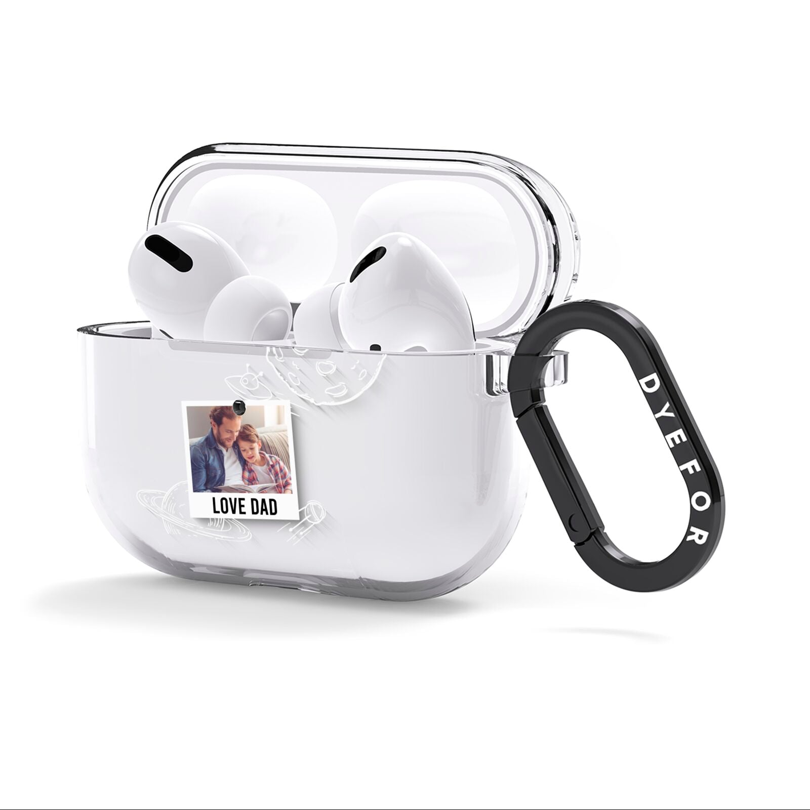 Personalised From Dad Photo AirPods Clear Case 3rd Gen Side Image