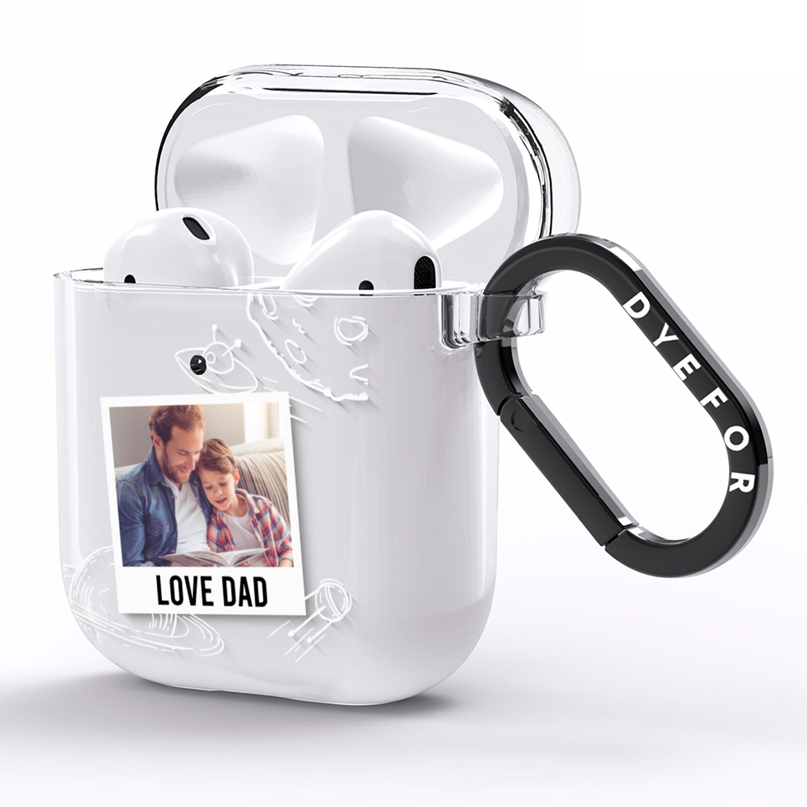 Personalised From Dad Photo AirPods Clear Case Side Image
