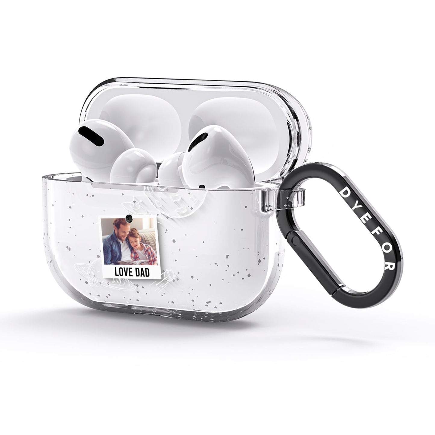 Personalised From Dad Photo AirPods Glitter Case 3rd Gen Side Image