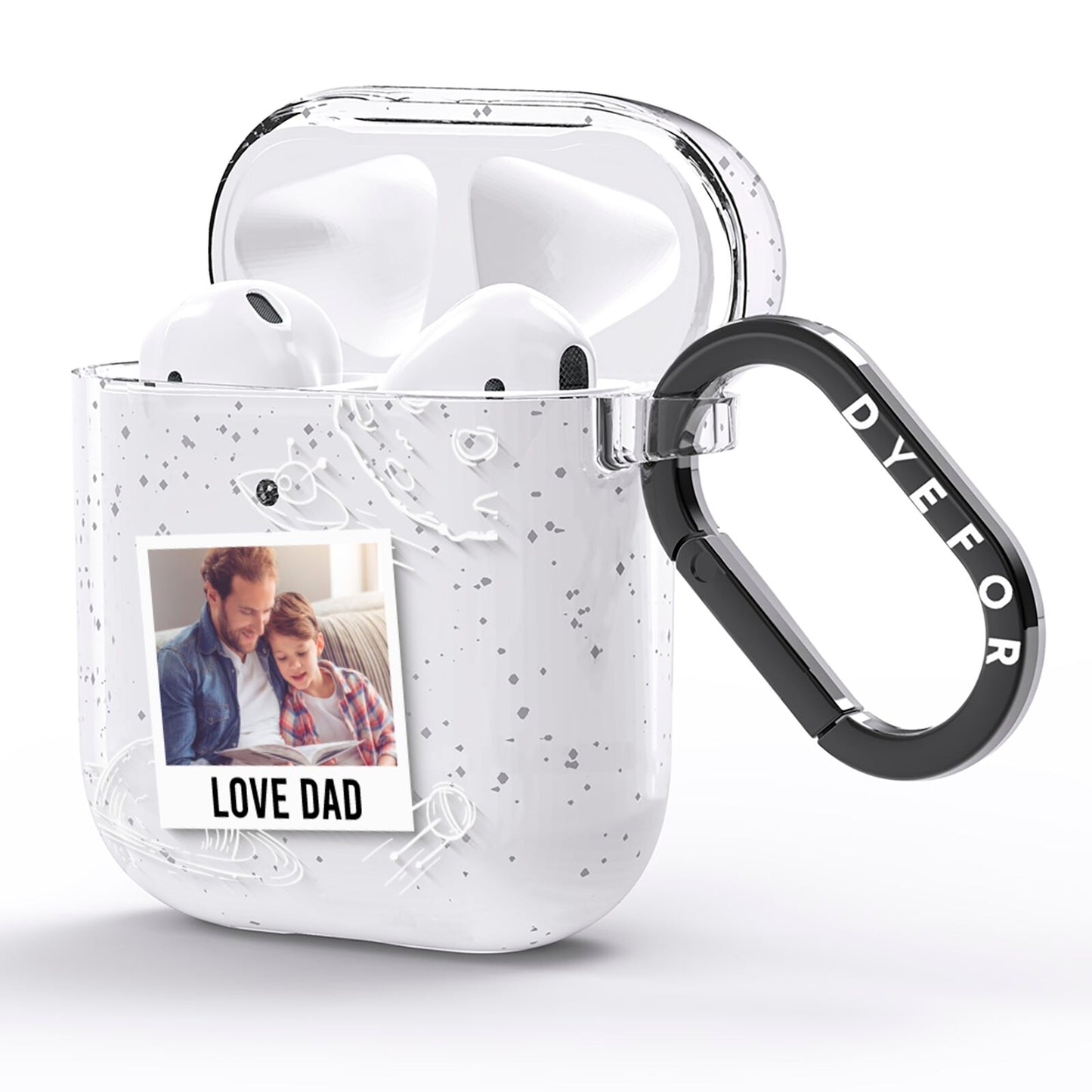 Personalised From Dad Photo AirPods Glitter Case Side Image