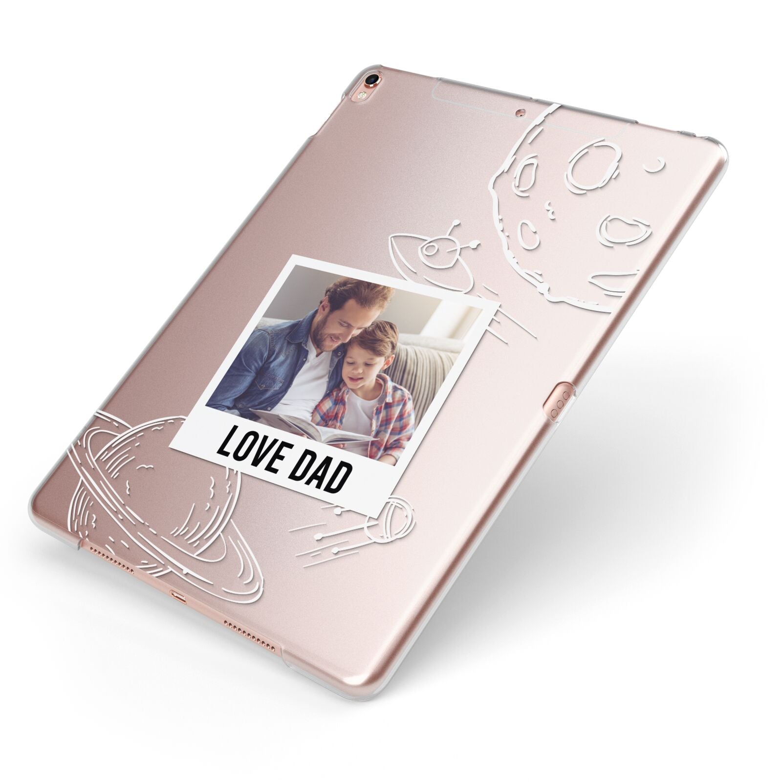 Personalised From Dad Photo Apple iPad Case on Rose Gold iPad Side View