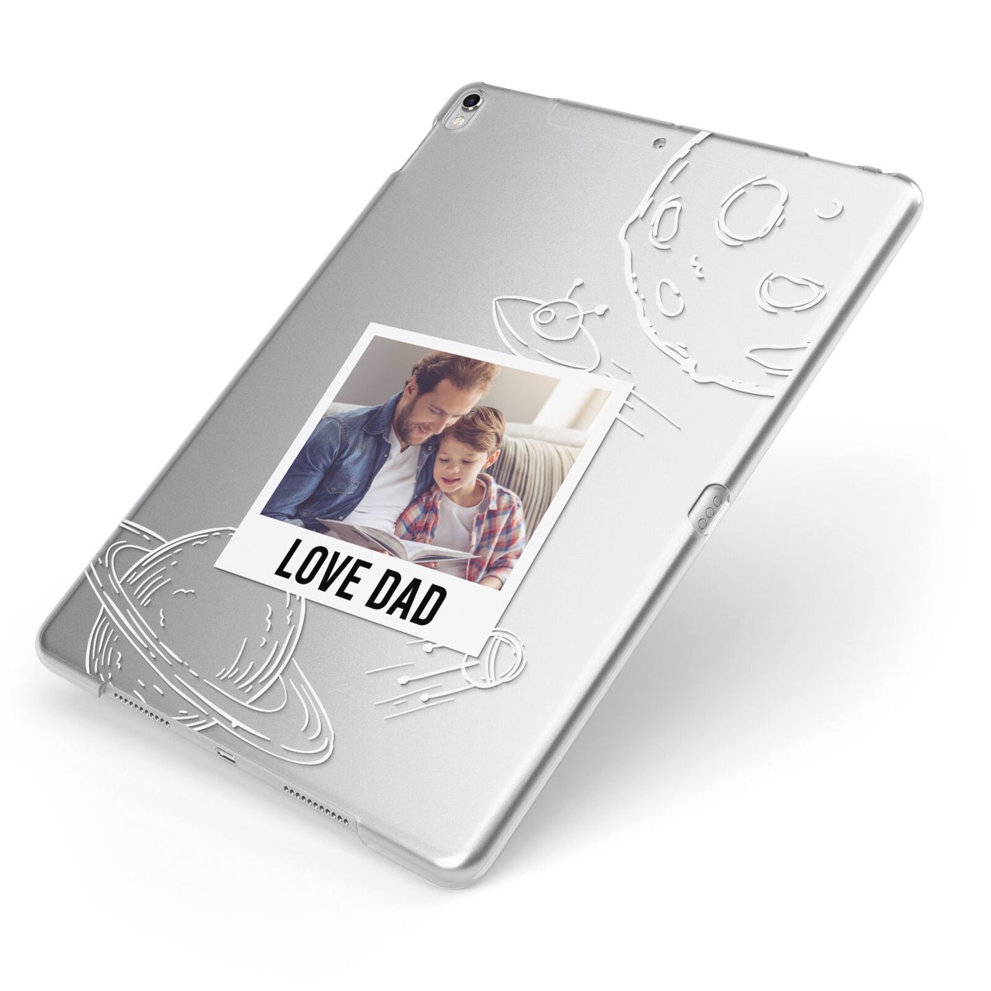 Personalised From Dad Photo Apple iPad Case on Silver iPad Side View