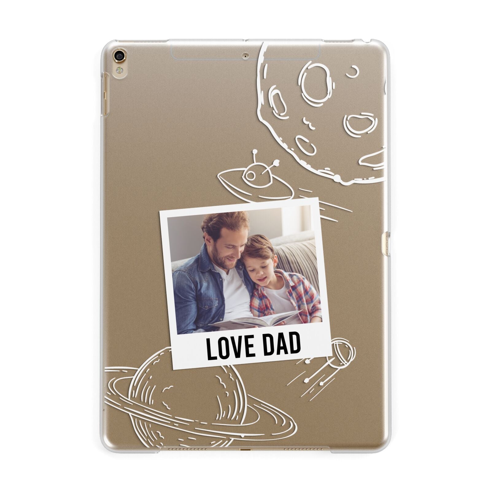 Personalised From Dad Photo Apple iPad Gold Case