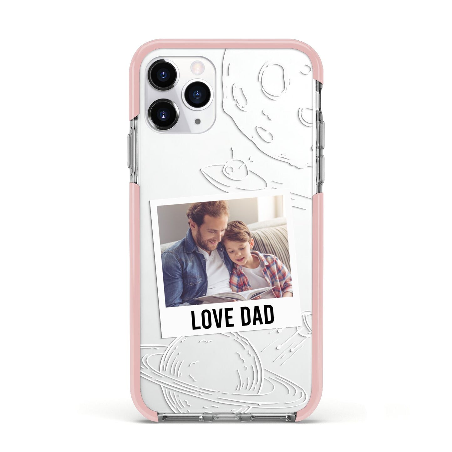 Personalised From Dad Photo Apple iPhone 11 Pro in Silver with Pink Impact Case