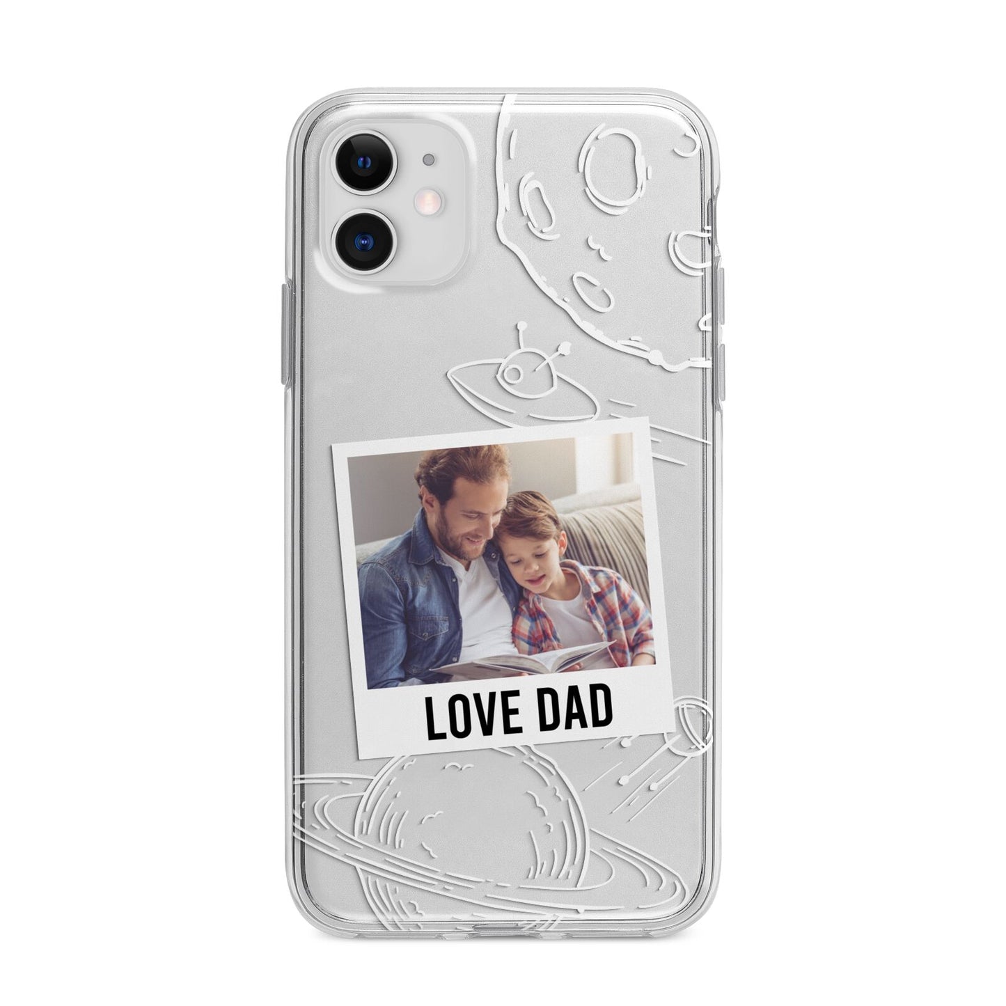 Personalised From Dad Photo Apple iPhone 11 in White with Bumper Case