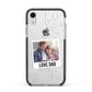 Personalised From Dad Photo Apple iPhone XR Impact Case Black Edge on Silver Phone