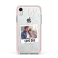 Personalised From Dad Photo Apple iPhone XR Impact Case Pink Edge on Silver Phone