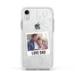 Personalised From Dad Photo Apple iPhone XR Impact Case White Edge on Silver Phone