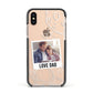 Personalised From Dad Photo Apple iPhone Xs Impact Case Black Edge on Gold Phone