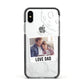 Personalised From Dad Photo Apple iPhone Xs Impact Case Black Edge on Silver Phone