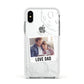Personalised From Dad Photo Apple iPhone Xs Impact Case White Edge on Silver Phone