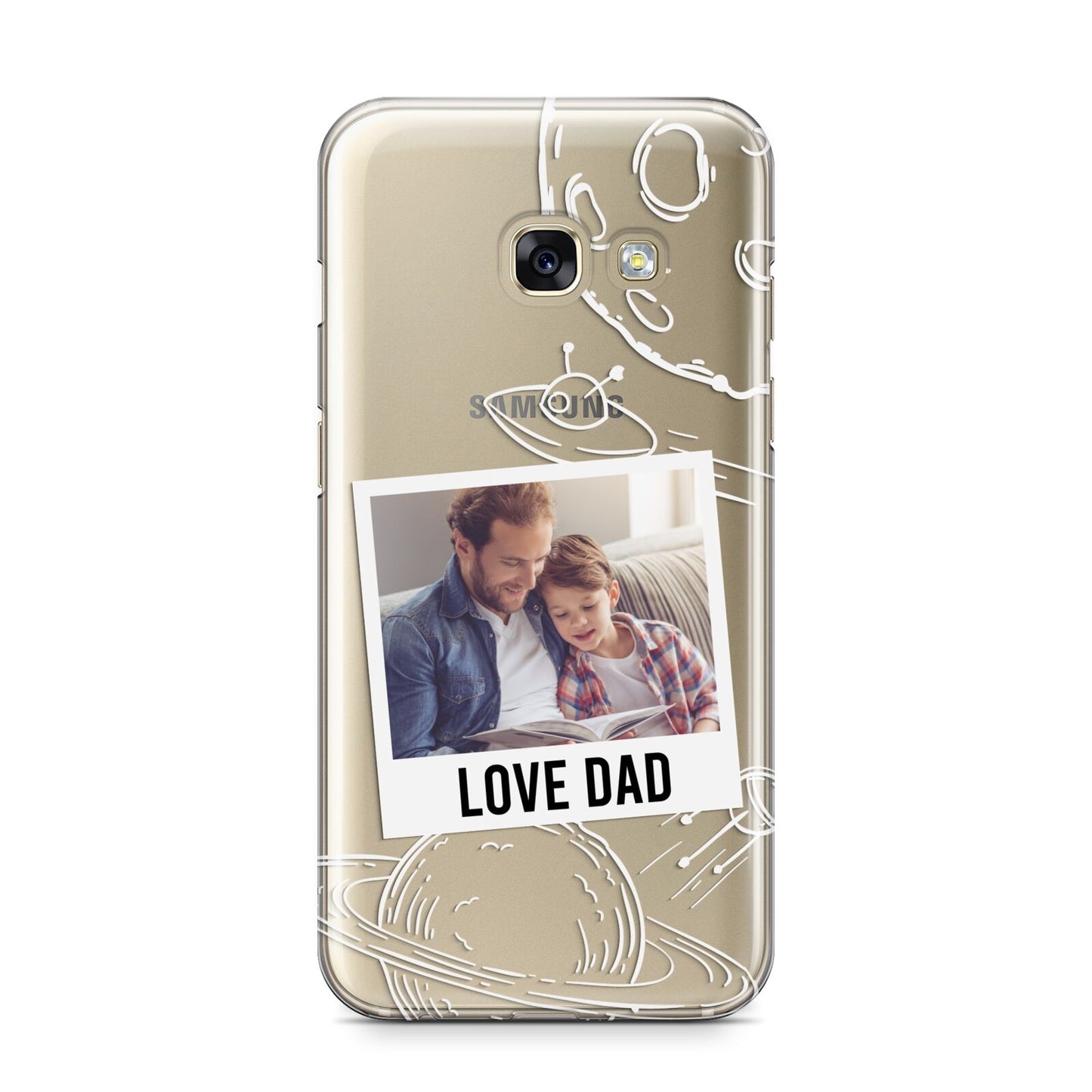 Personalised From Dad Photo Samsung Galaxy A3 2017 Case on gold phone