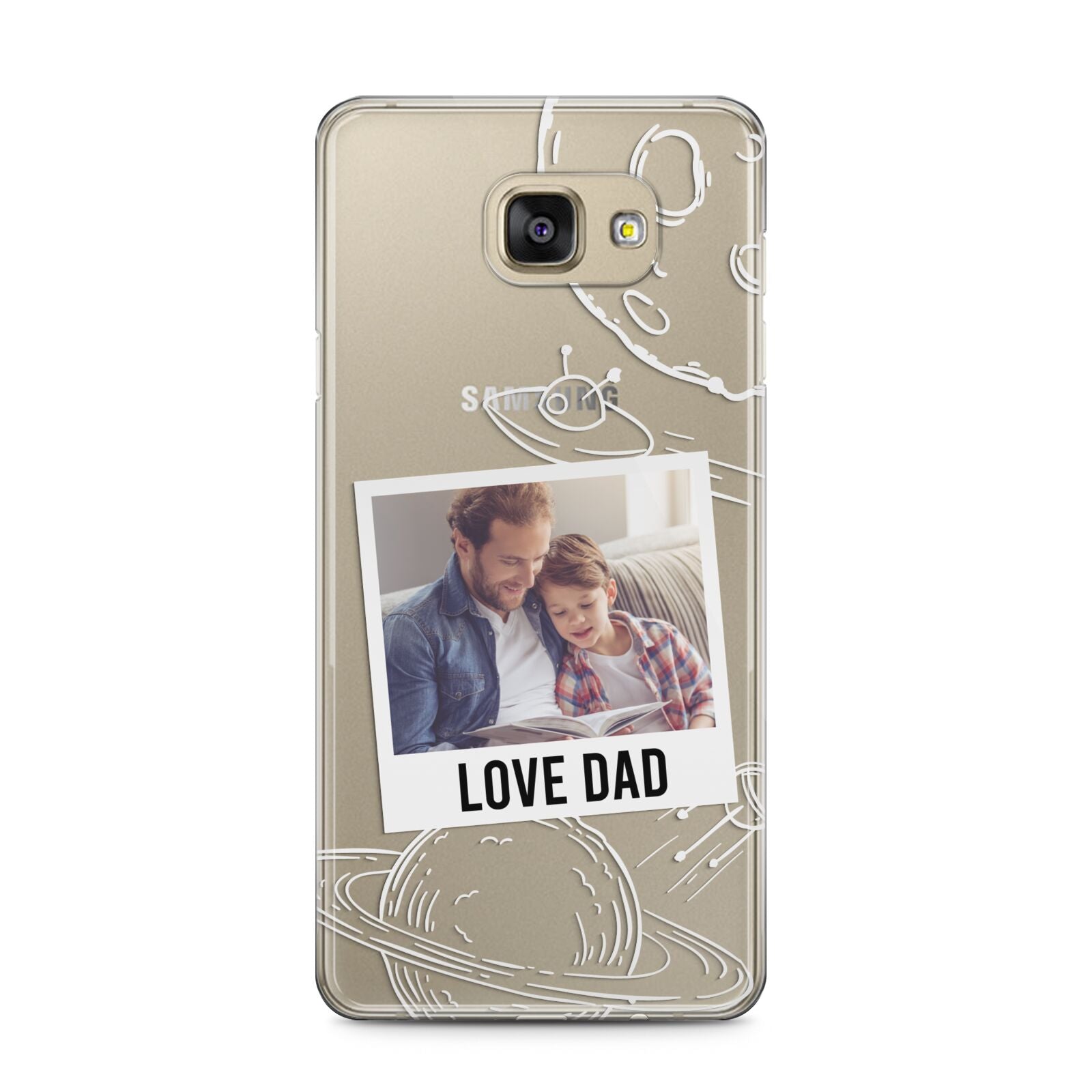 Personalised From Dad Photo Samsung Galaxy A5 2016 Case on gold phone
