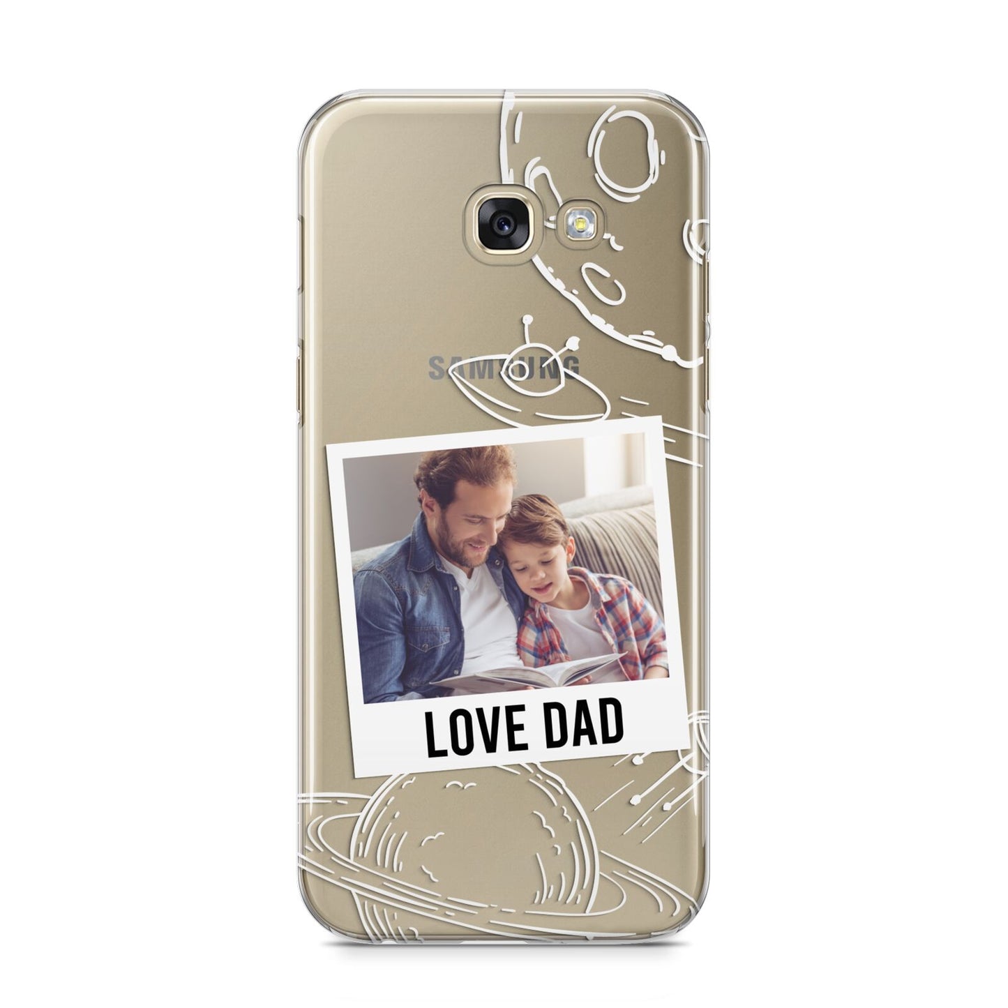 Personalised From Dad Photo Samsung Galaxy A5 2017 Case on gold phone