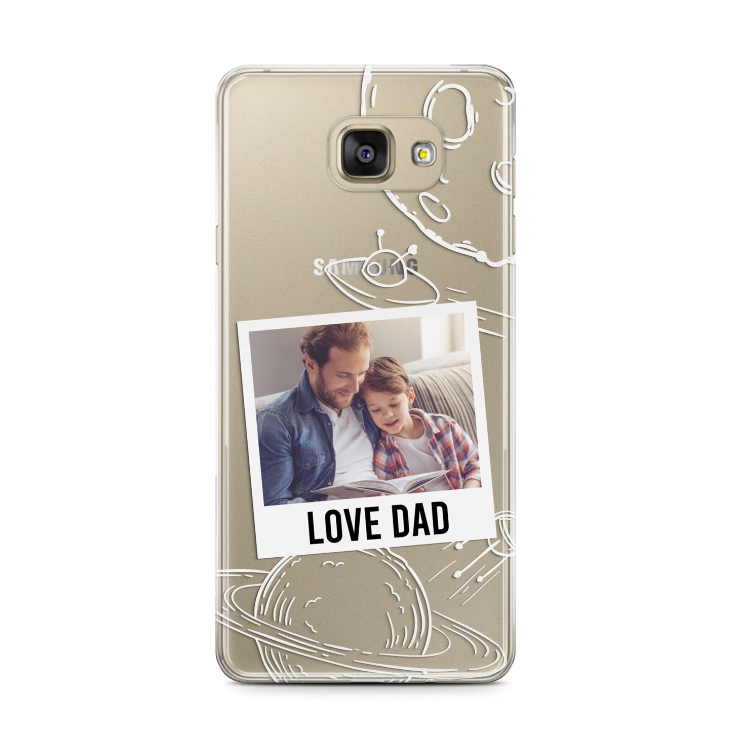 Personalised From Dad Photo Samsung Galaxy A7 2016 Case on gold phone
