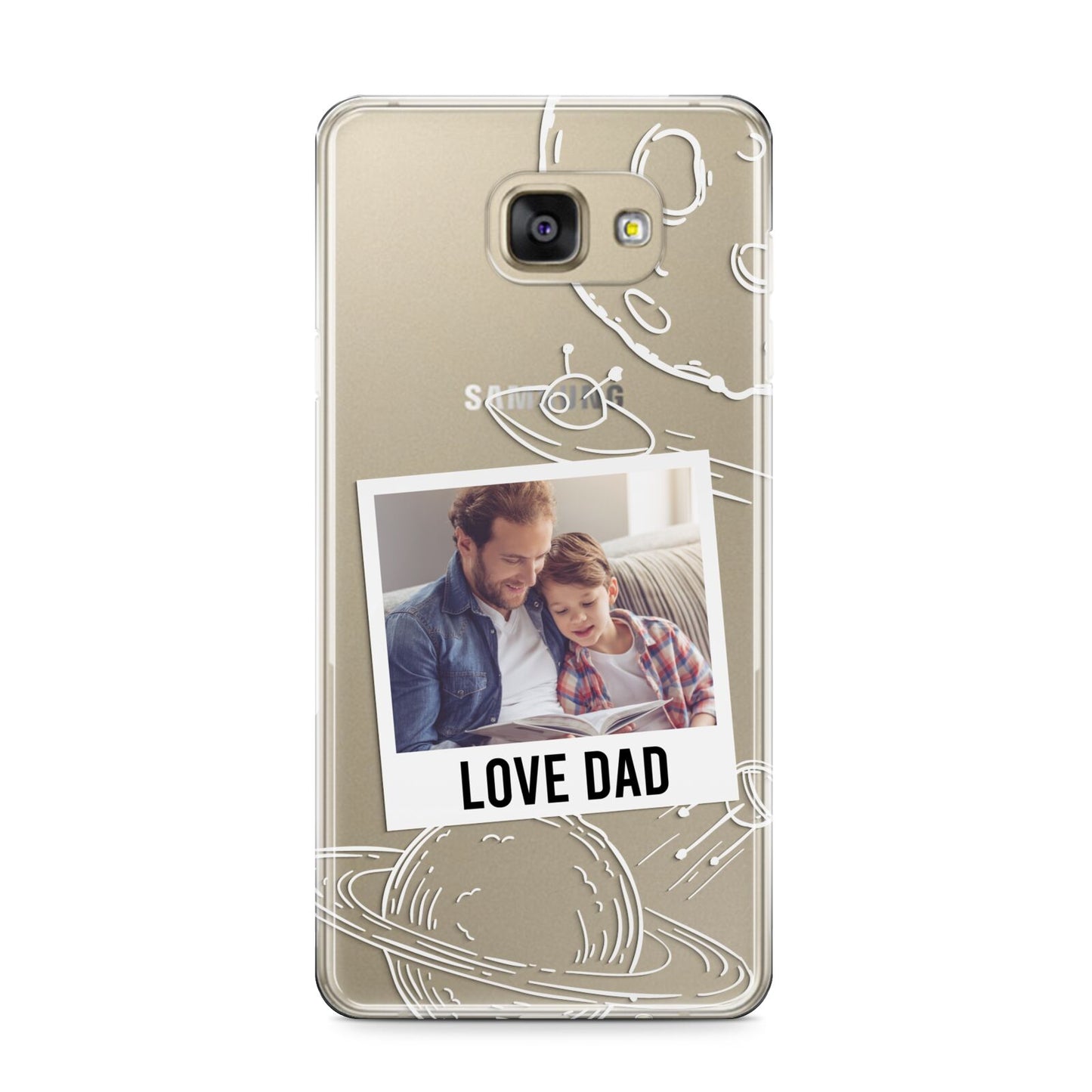 Personalised From Dad Photo Samsung Galaxy A9 2016 Case on gold phone