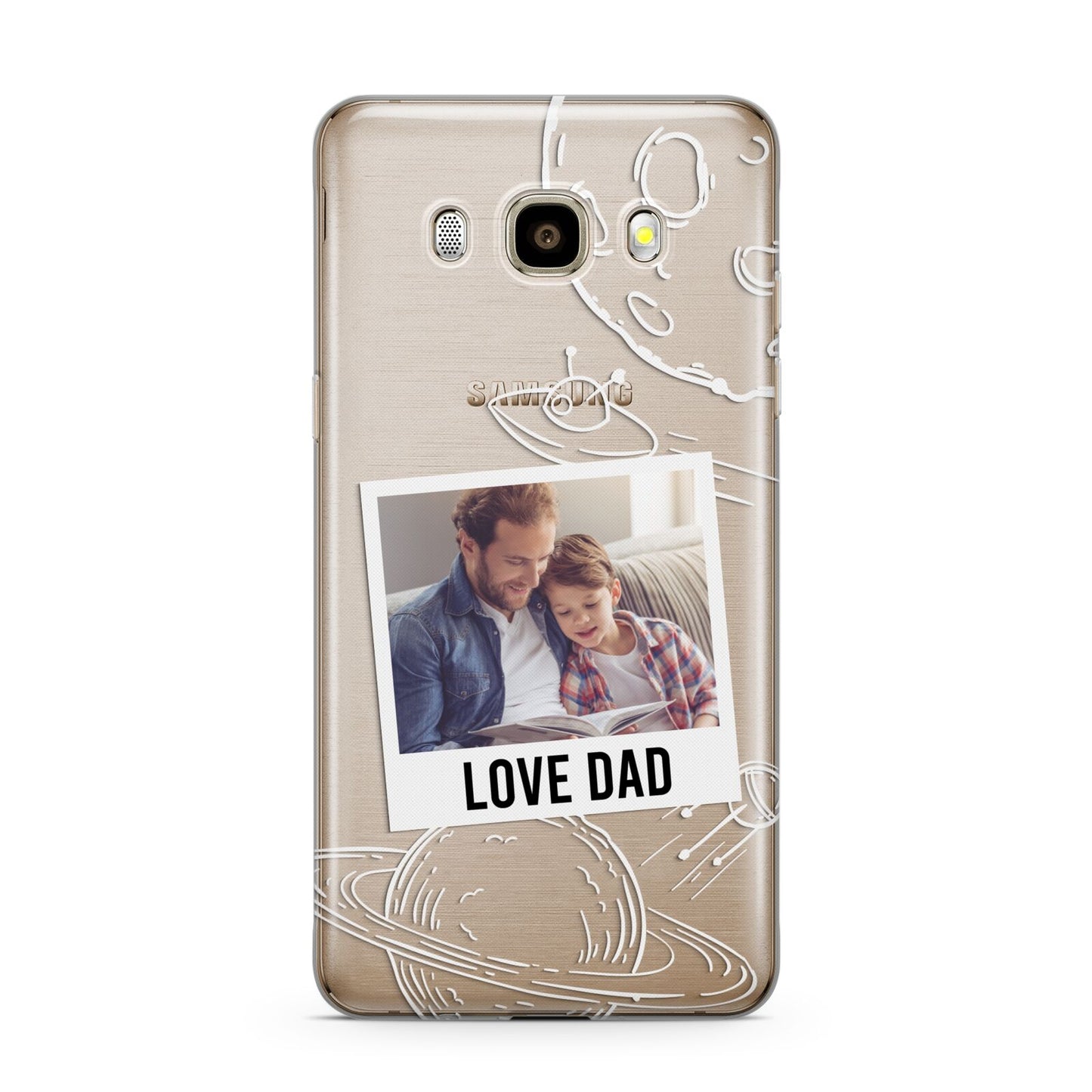 Personalised From Dad Photo Samsung Galaxy J7 2016 Case on gold phone