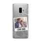 Personalised From Dad Photo Samsung Galaxy S9 Plus Case on Silver phone
