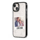Personalised From Dad Photo iPhone 13 Black Impact Case Side Angle on Silver phone