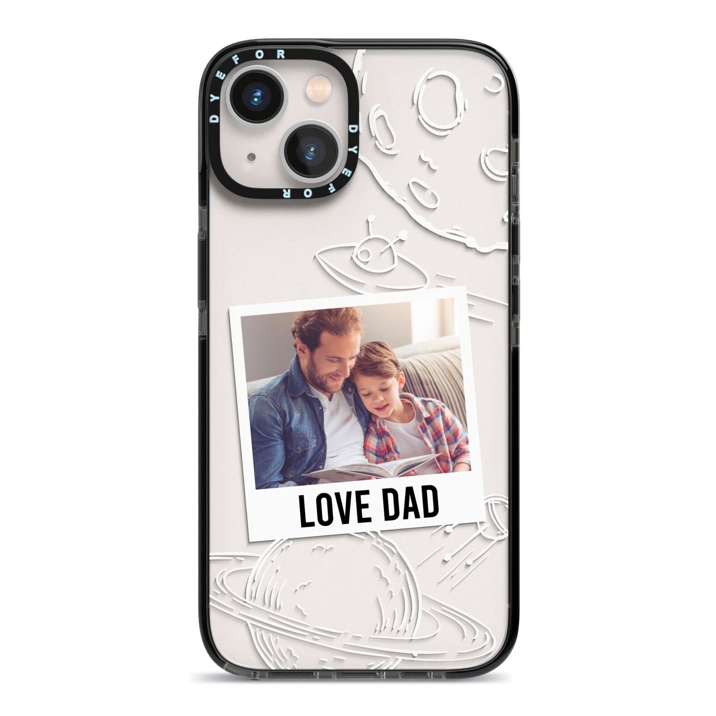 Personalised From Dad Photo iPhone 13 Black Impact Case on Silver phone