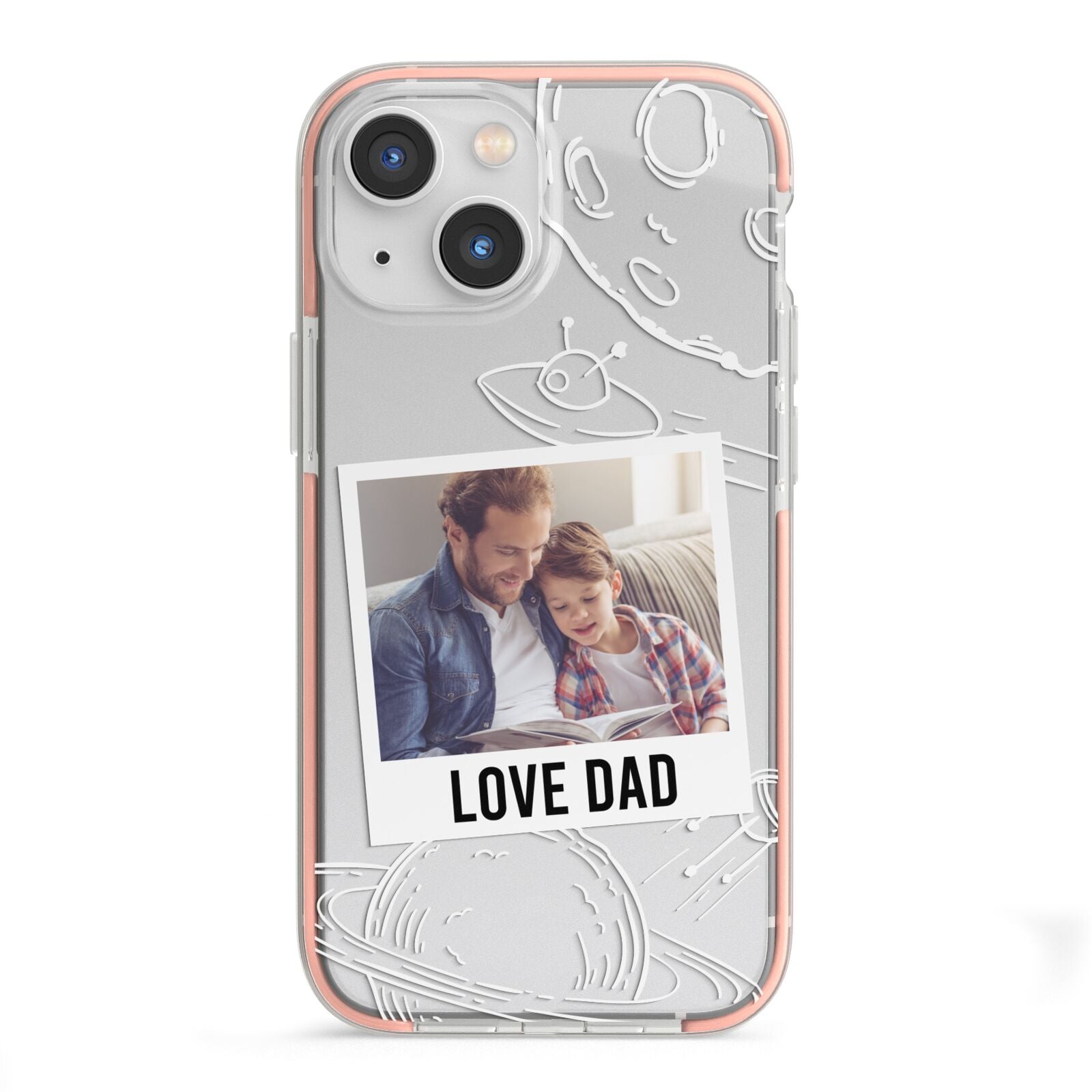 Personalised From Dad Photo iPhone 13 Mini TPU Impact Case with Pink Edges