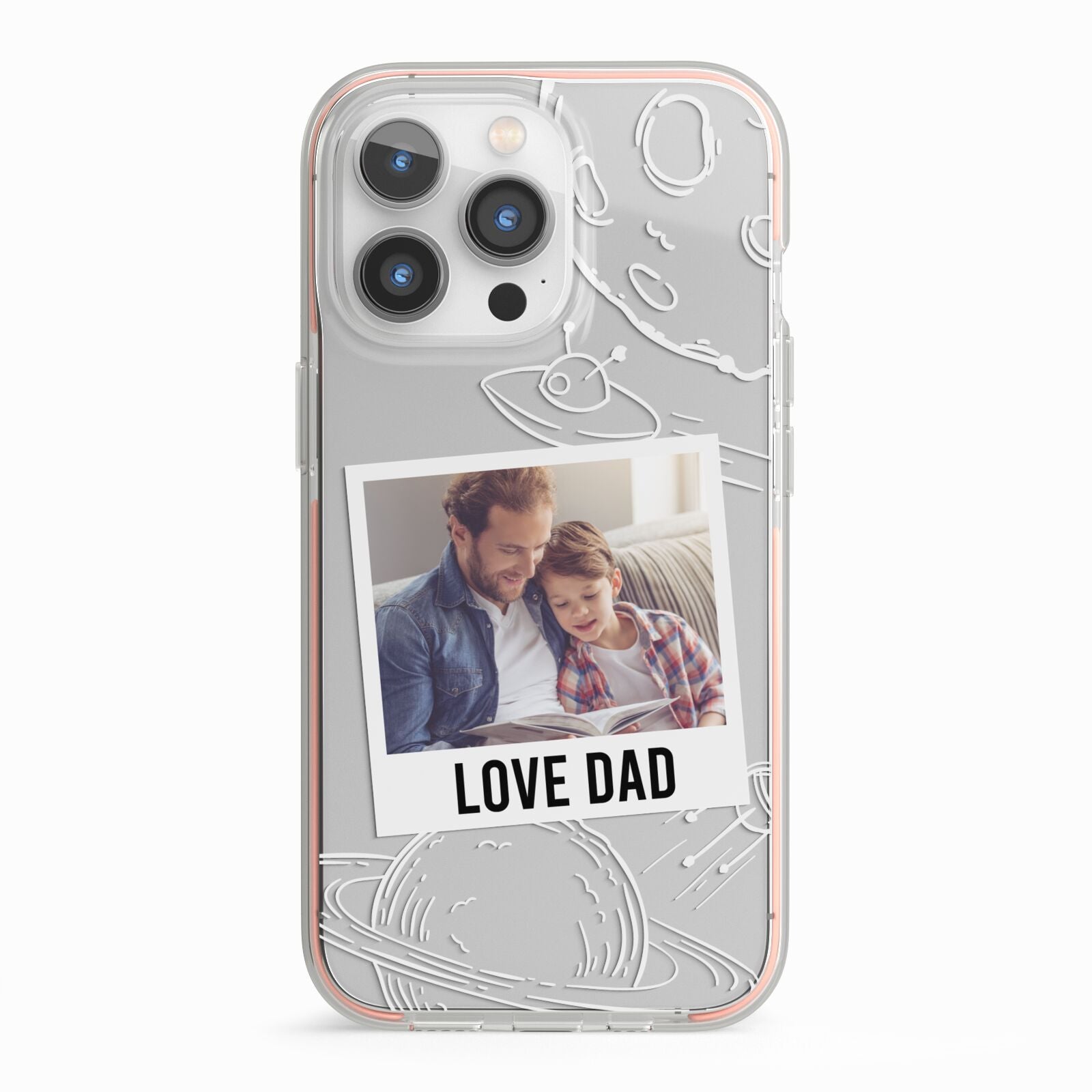 Personalised From Dad Photo iPhone 13 Pro TPU Impact Case with Pink Edges