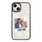 Personalised From Dad Photo iPhone 14 Black Impact Case on Silver phone