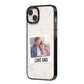 Personalised From Dad Photo iPhone 14 Plus Black Impact Case Side Angle on Silver phone