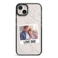 Personalised From Dad Photo iPhone 14 Plus Black Impact Case on Silver phone