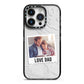 Personalised From Dad Photo iPhone 14 Pro Black Impact Case on Silver phone